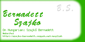 bernadett szajko business card