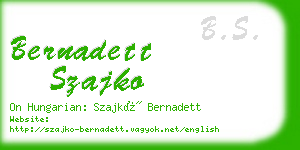 bernadett szajko business card